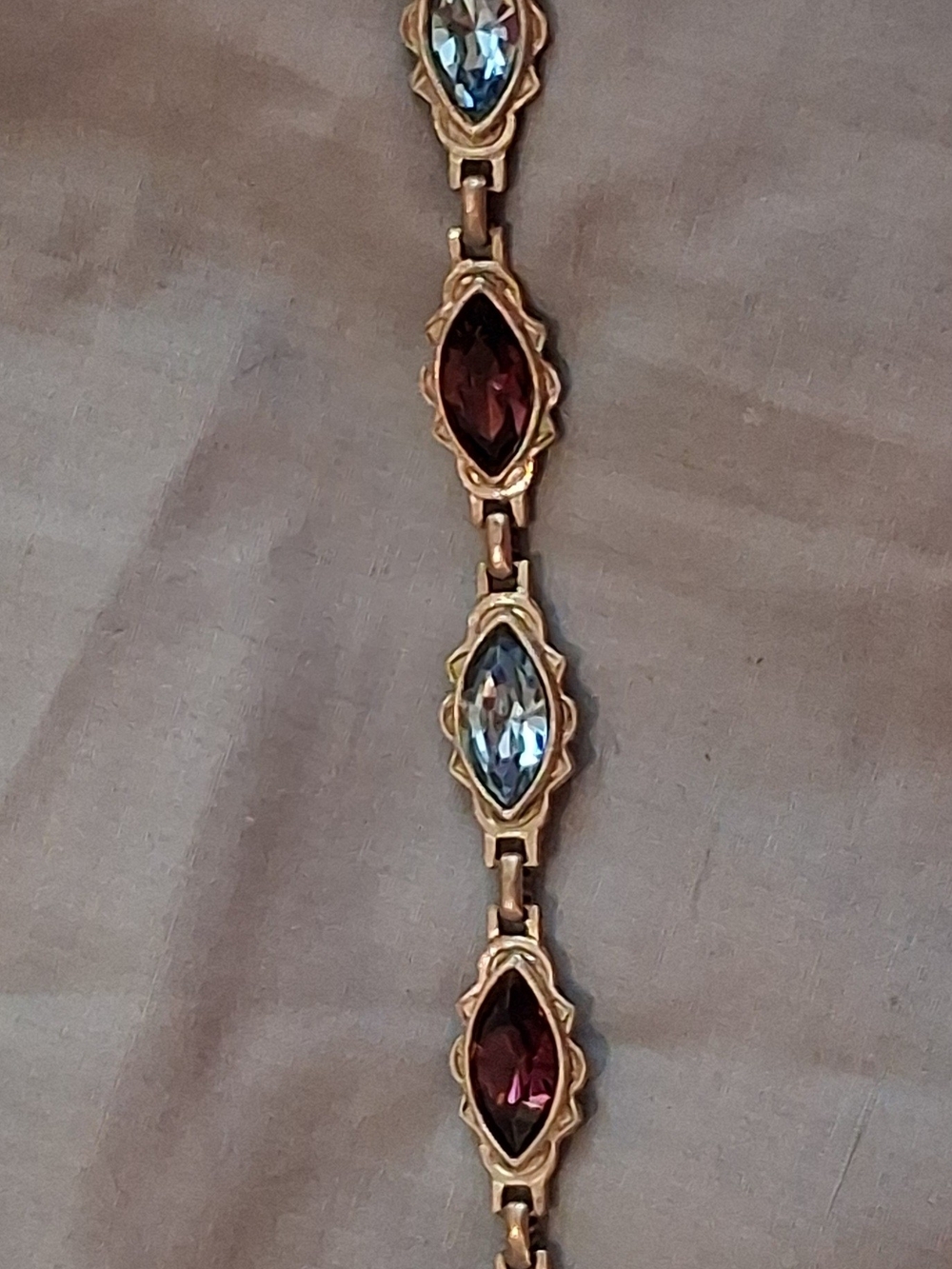 🎭💎Antique Harlequin Style Bracelet - Silvertone - 1950s💎🎭